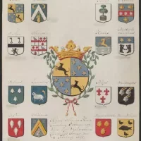 Afbeeldingen van wapenborden in kerken, grafinscripties en wapens van de familie Radermacher en aanverwante geslachten, ca. 1770-1801. Familie Schorer, inv.nr 104 volgnr 42. 